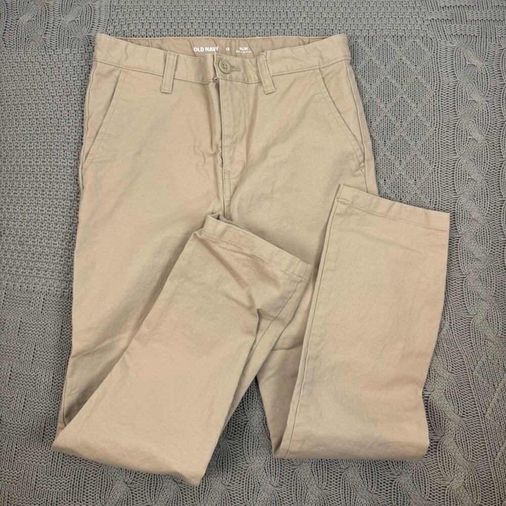 Old Navy Boys Tan Chino Khaki Pants 12 SLIM